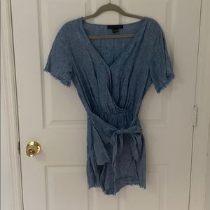 Anthropologie chambray romper